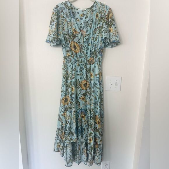 Able The Label Floral Hi/Lo Hem Maxi Dress M - Picture 1 of 7